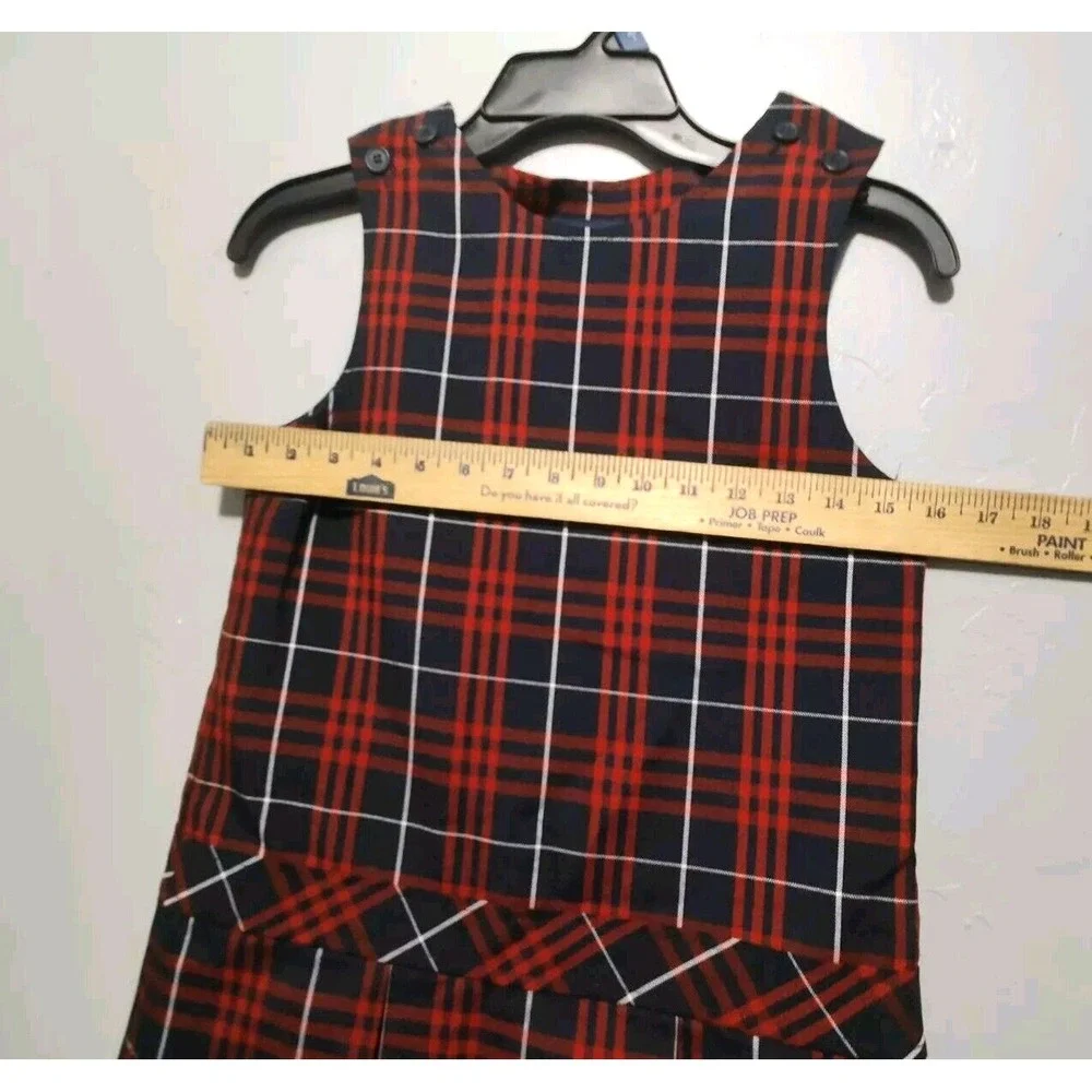 PARKER UNIFORM Girls Sz 10 Red & Blue Plaid‎ Pleated Jumper Dress Private School